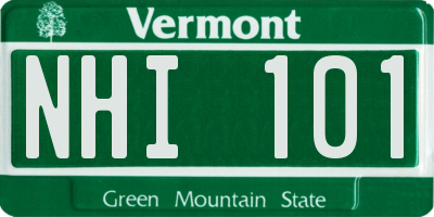 VT license plate NHI101