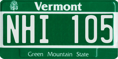 VT license plate NHI105