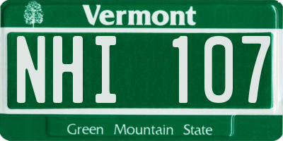 VT license plate NHI107