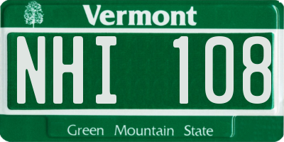VT license plate NHI108