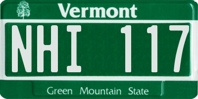 VT license plate NHI117