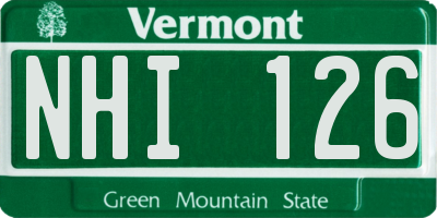 VT license plate NHI126