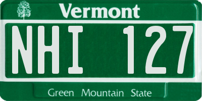 VT license plate NHI127