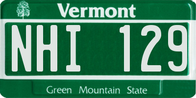 VT license plate NHI129