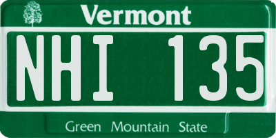 VT license plate NHI135