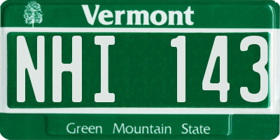 VT license plate NHI143