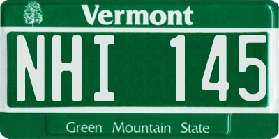 VT license plate NHI145