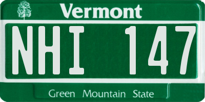 VT license plate NHI147