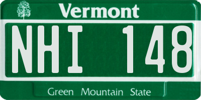 VT license plate NHI148