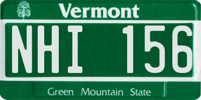 VT license plate NHI156