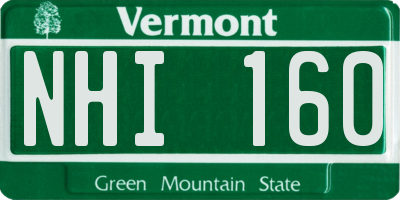 VT license plate NHI160
