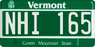 VT license plate NHI165