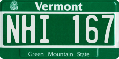 VT license plate NHI167