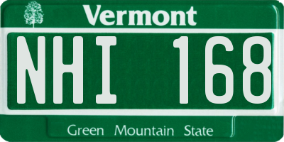 VT license plate NHI168
