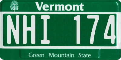 VT license plate NHI174
