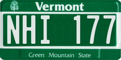 VT license plate NHI177