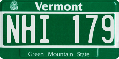 VT license plate NHI179