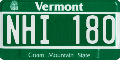 VT license plate NHI180