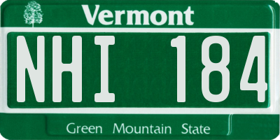 VT license plate NHI184