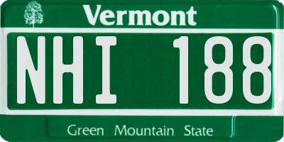 VT license plate NHI188