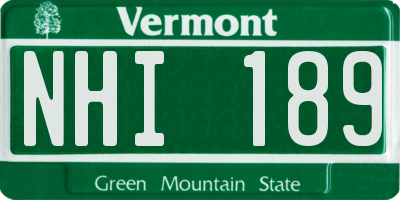 VT license plate NHI189