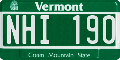 VT license plate NHI190