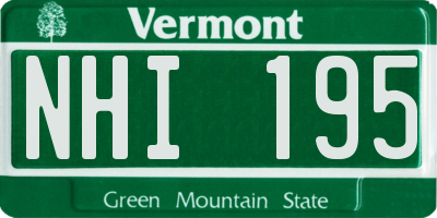 VT license plate NHI195