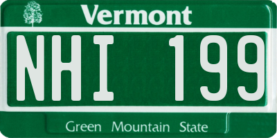 VT license plate NHI199