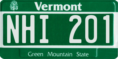 VT license plate NHI201