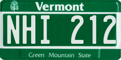 VT license plate NHI212