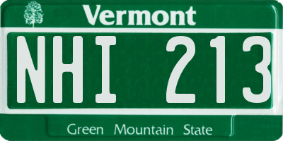VT license plate NHI213
