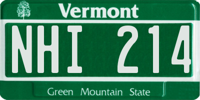 VT license plate NHI214