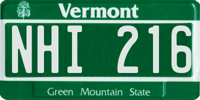 VT license plate NHI216