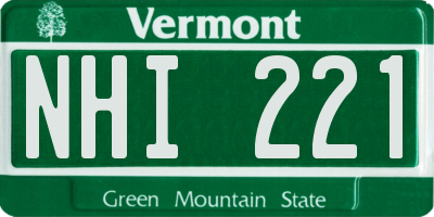 VT license plate NHI221