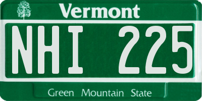 VT license plate NHI225
