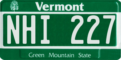 VT license plate NHI227