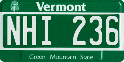 VT license plate NHI236