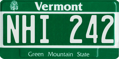 VT license plate NHI242