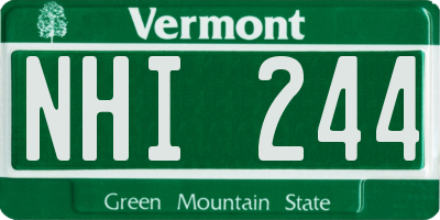 VT license plate NHI244
