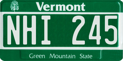 VT license plate NHI245