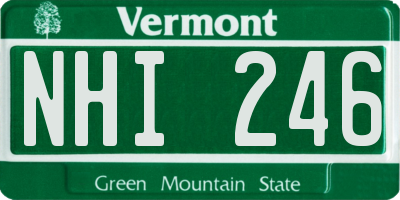 VT license plate NHI246