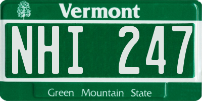 VT license plate NHI247