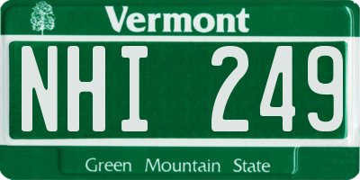 VT license plate NHI249