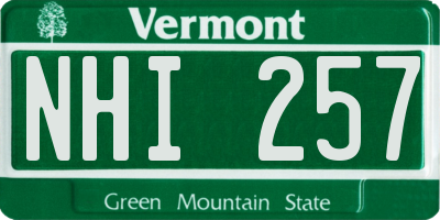 VT license plate NHI257