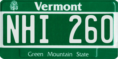 VT license plate NHI260