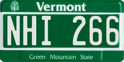 VT license plate NHI266