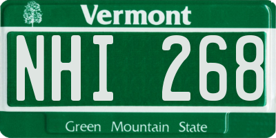 VT license plate NHI268