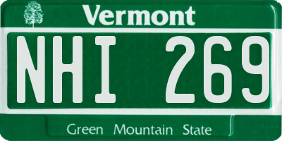 VT license plate NHI269