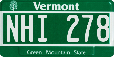 VT license plate NHI278