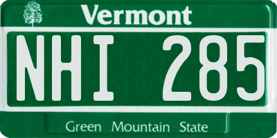 VT license plate NHI285